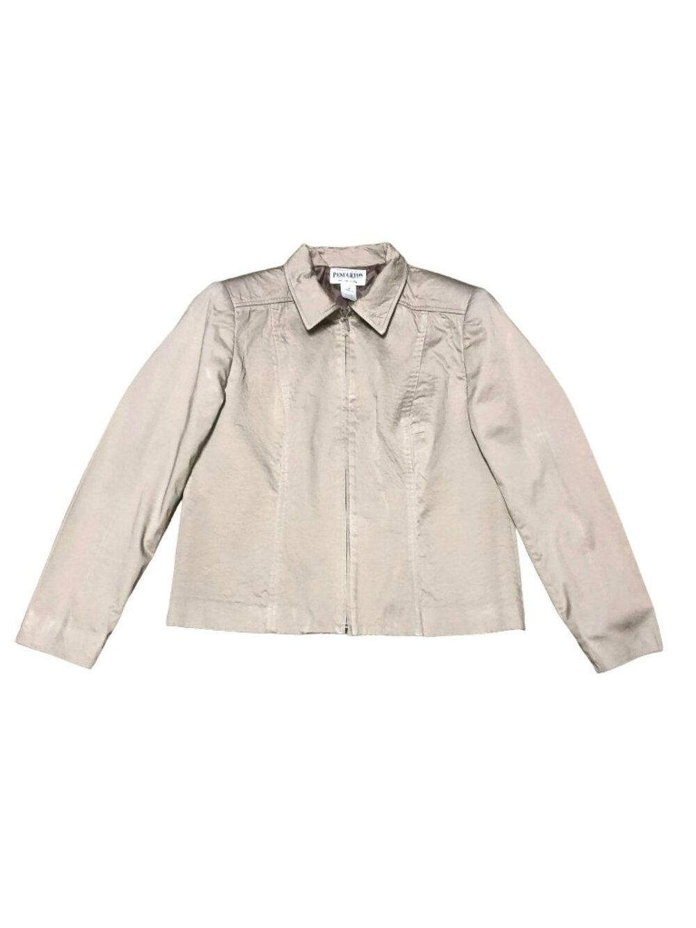 Tan Pendleton Lightweight Jacket Size 4 Full Zip Cotton Spandex Lined Womens